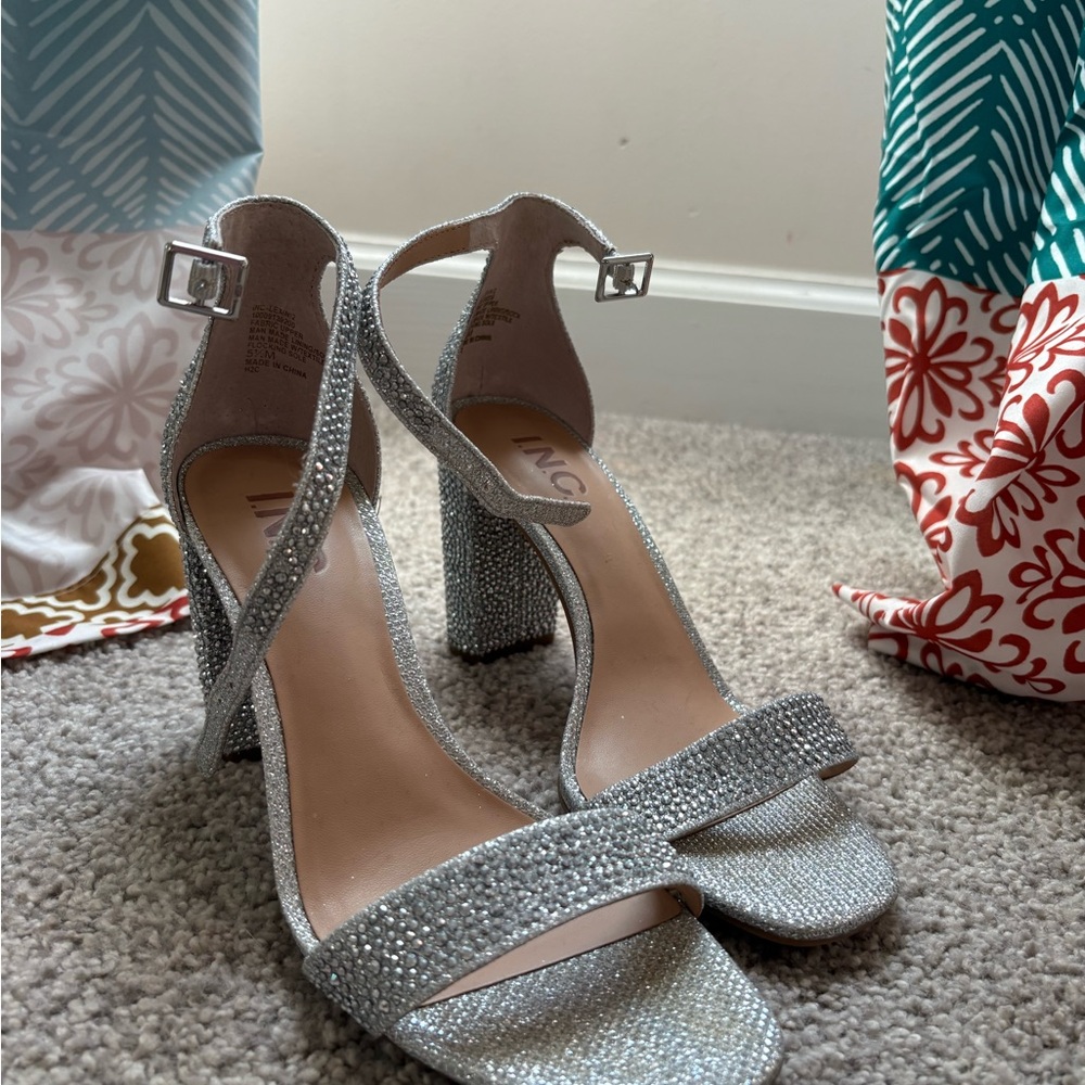 Sparkling Silver High Heel Sandals
